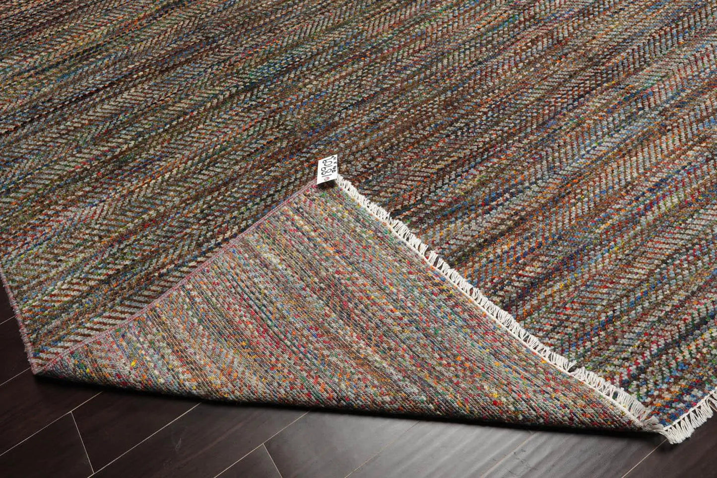 LoomBloom 7'10''x10' Gray Hand Knotted Modern Geometric Wool Oriental Area Rug-4