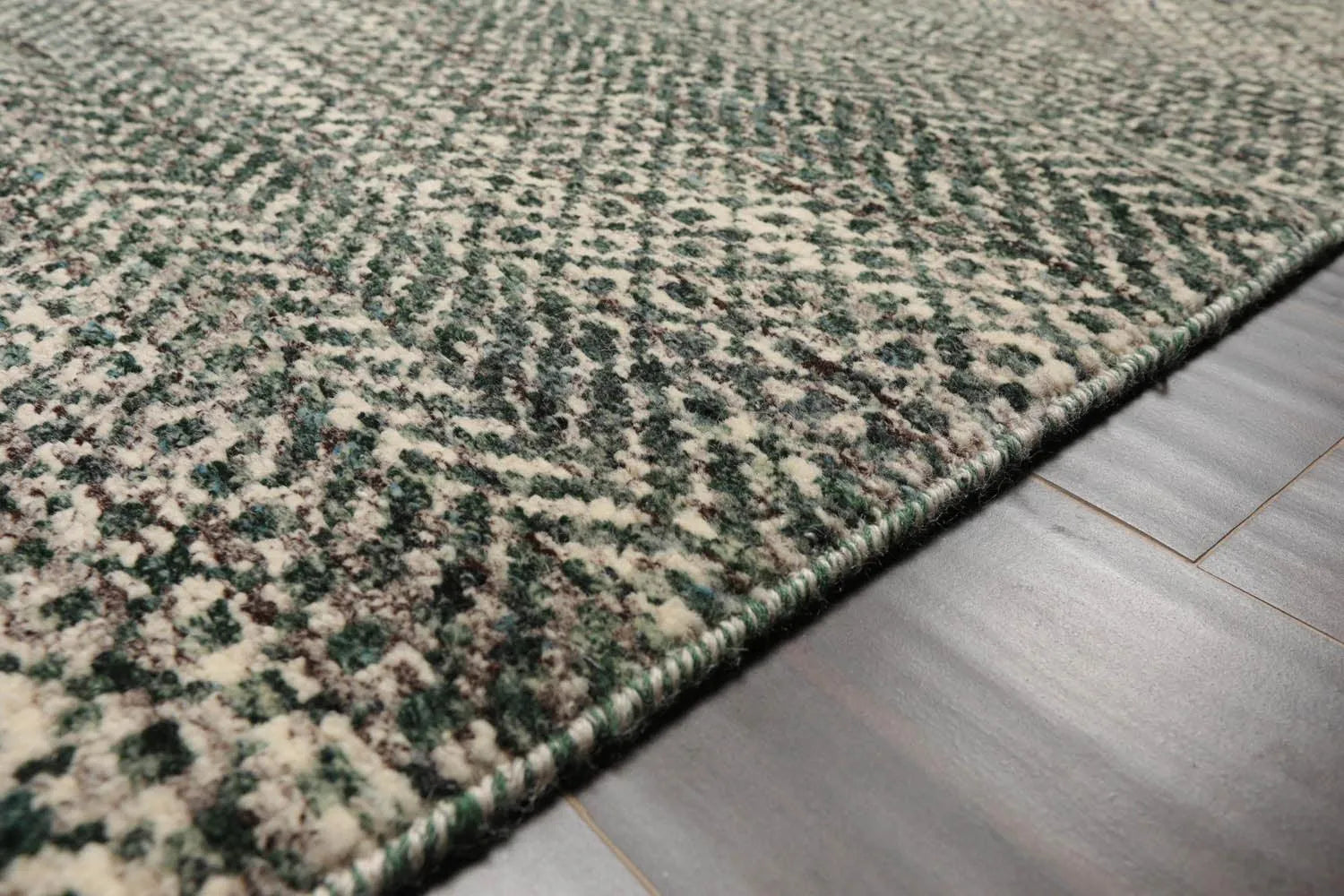 LoomBloom 8'1''x10'2" Ivory Hand Knotted Contemporary Geometric Wool Oriental Area Rug-4