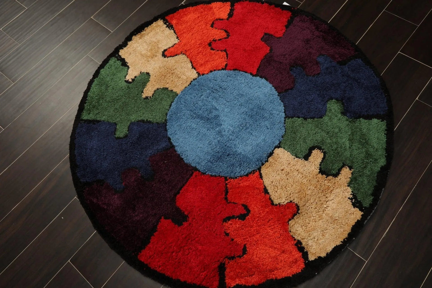 4' x4' Round Oriental Area Persian Rug-2