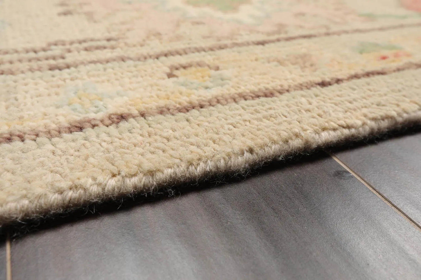 LoomBloom Multi Size Beige Hand Knotted Arts & Crafts/Mission Oushak Wool Oriental Area Rug-3