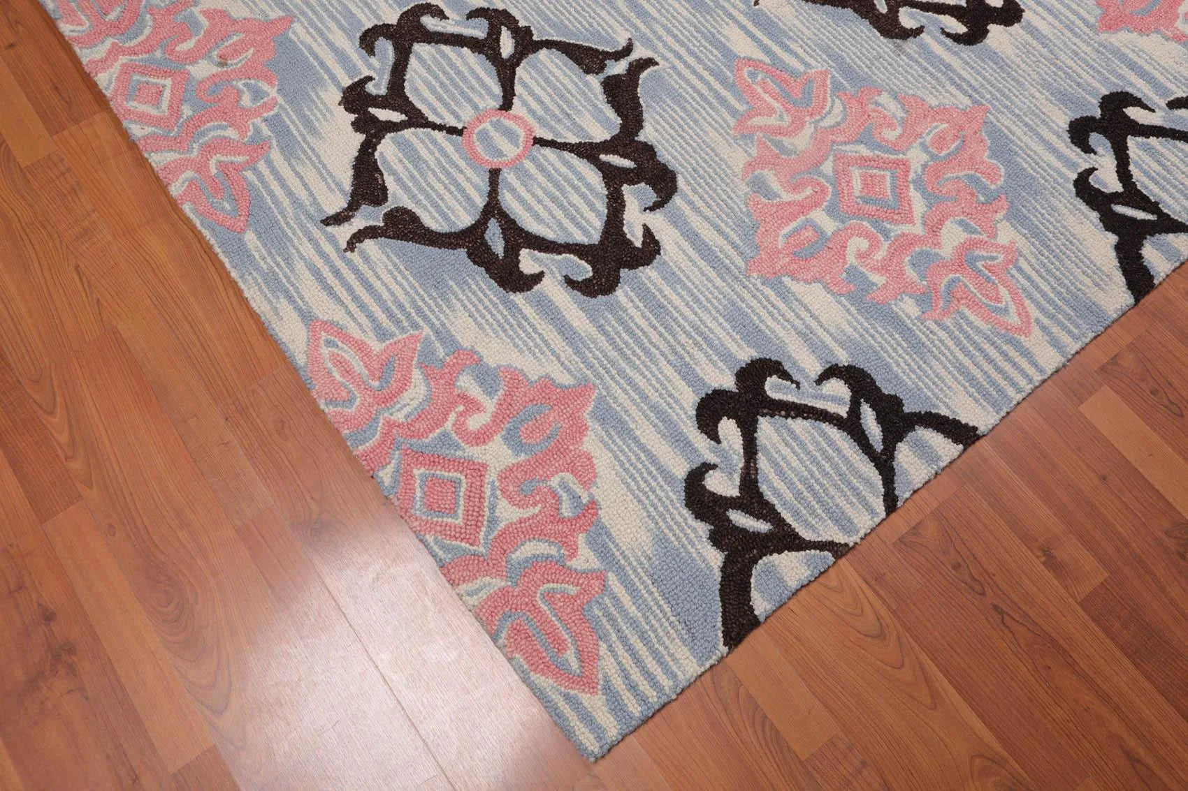 5' x 8' Handmade Loop Pile 100% Wool Traditional Oriental Area rug Ivory-4