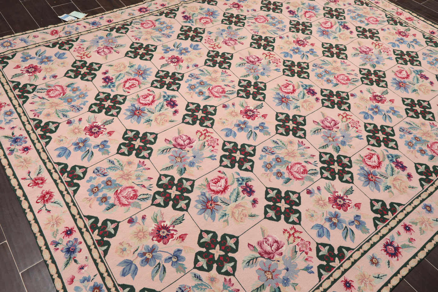 7'7" x 9'9" Hand Woven Traditional French Aubusson Needlepoint Area Rug-2