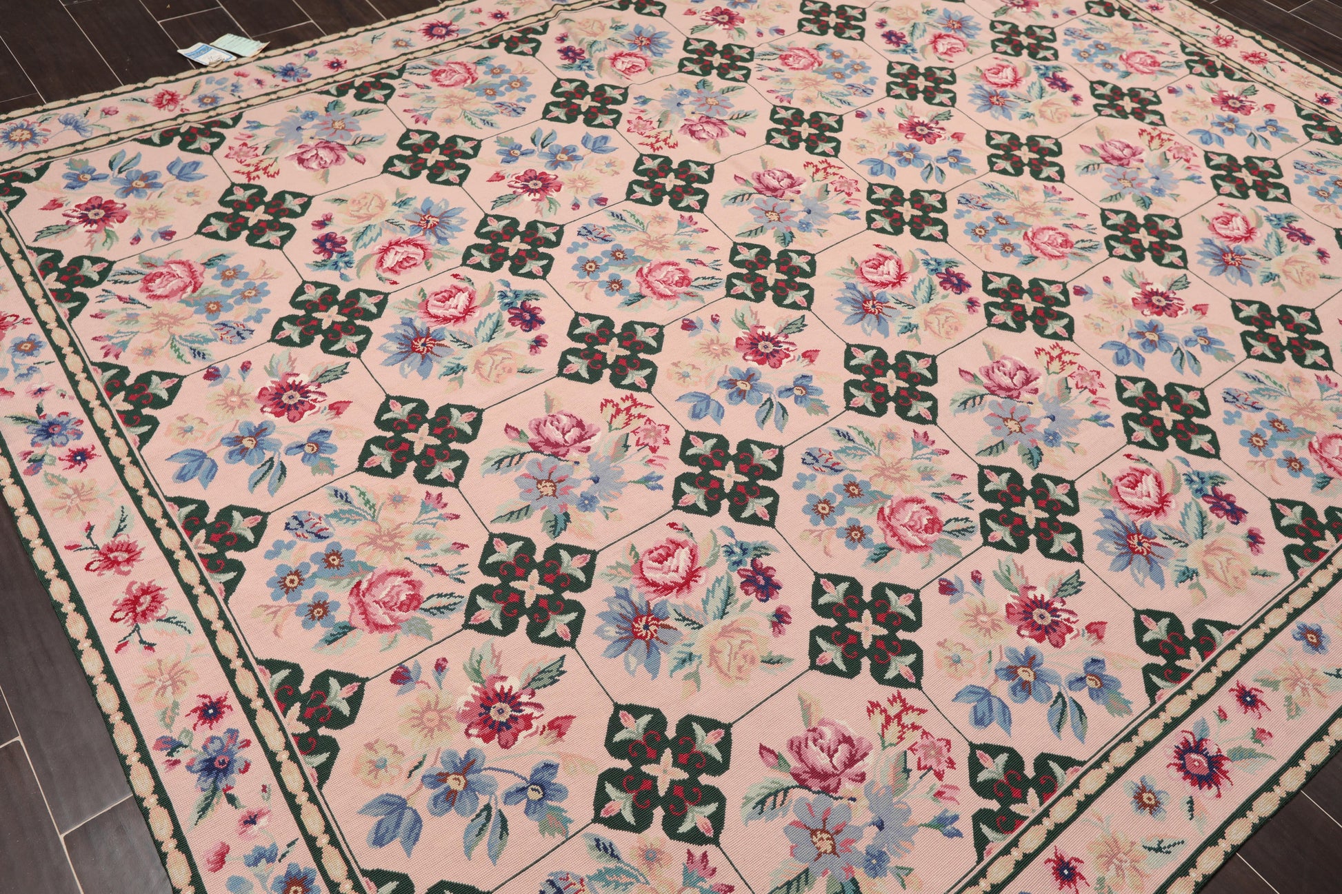 7'7" x 9'9" Hand Woven Traditional French Aubusson Needlepoint Area Rug-2