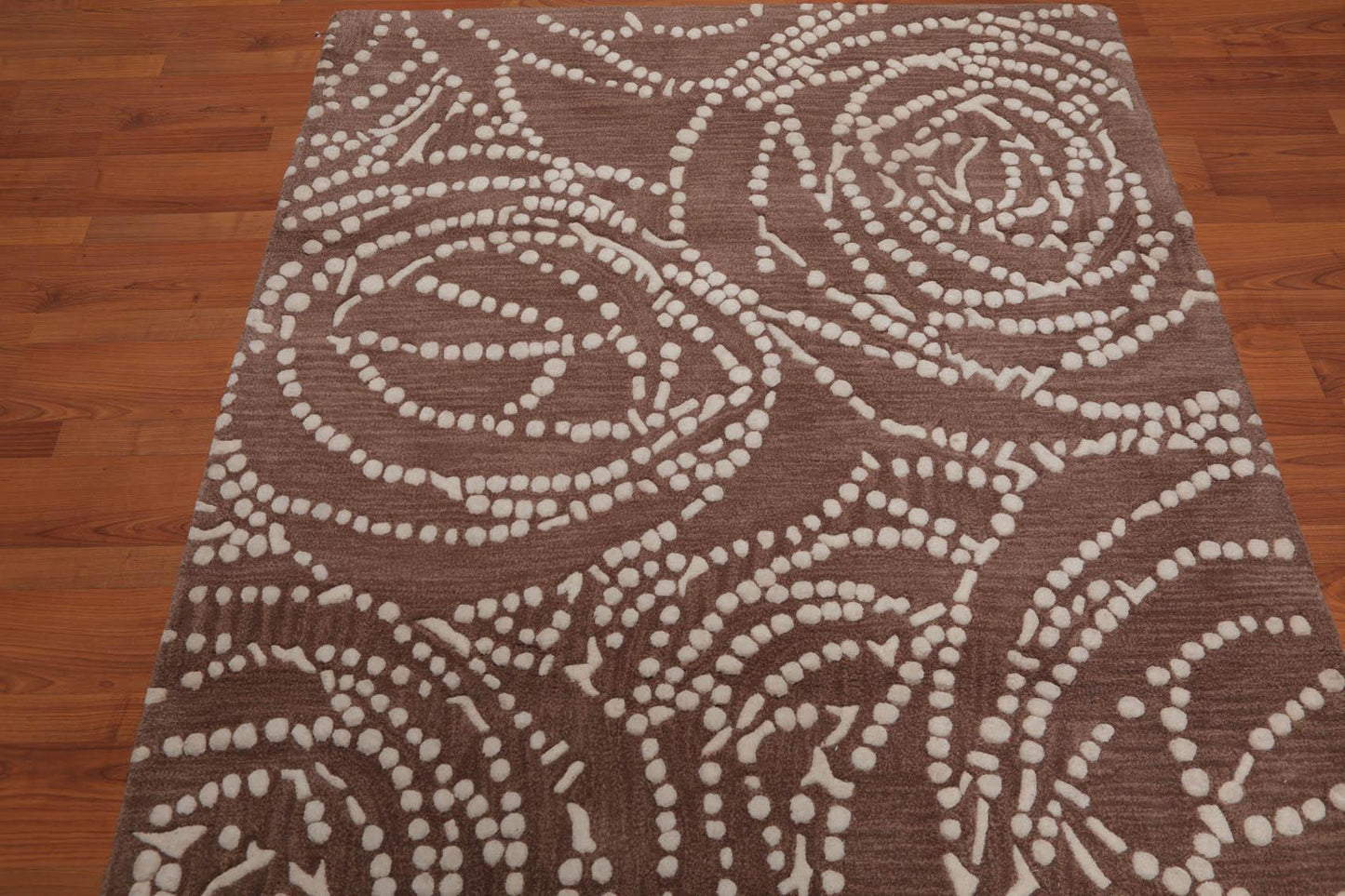 4’8" x 6'7" Handmade 100% Wool Traditional Oriental Area rug Beige-2