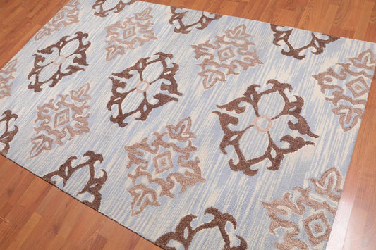 5' x 8' Handmade Loop Pile 100% Wool Traditional Oriental Area rug Beige-0