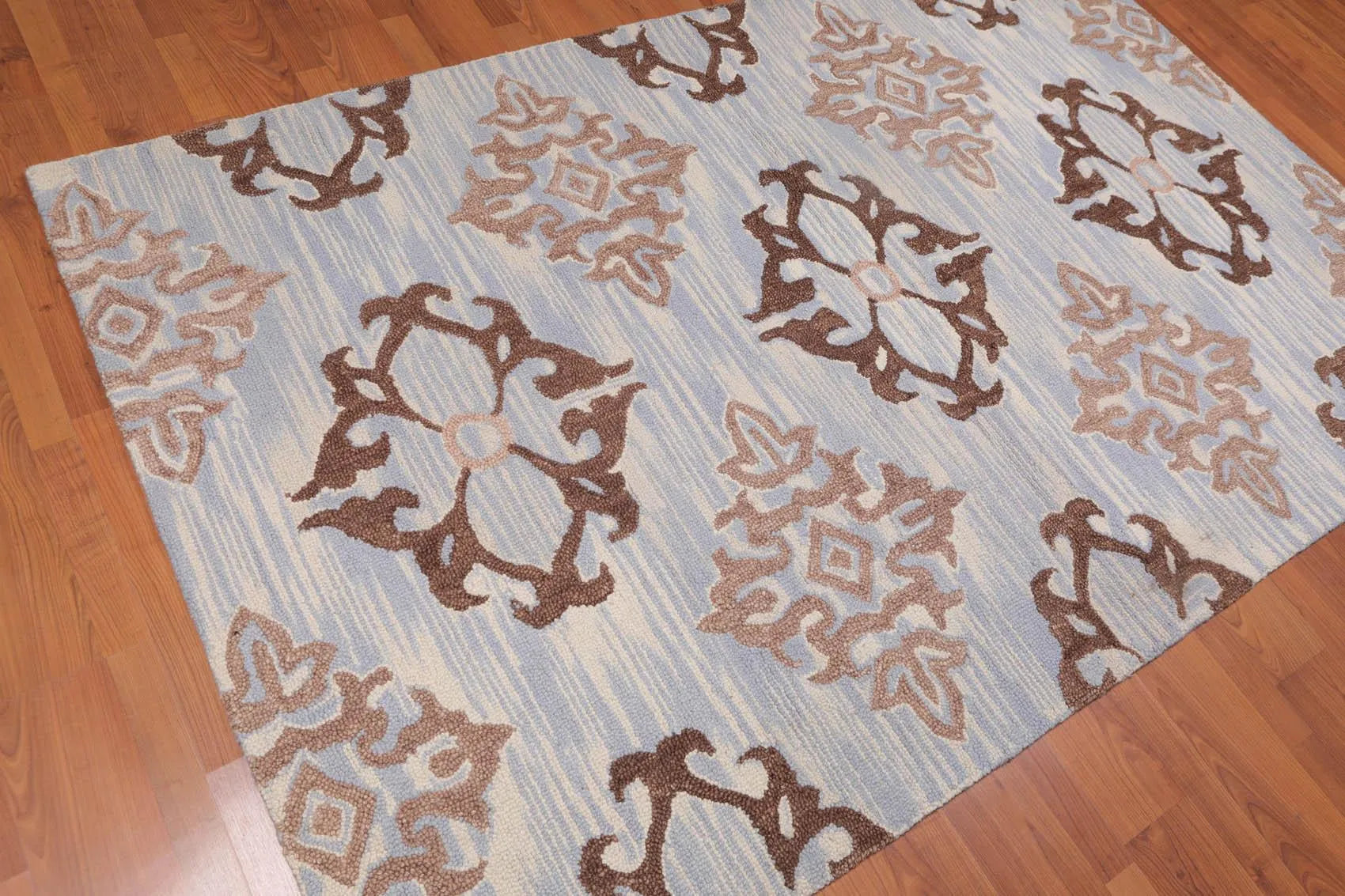 5' x 8' Handmade Loop Pile 100% Wool Traditional Oriental Area rug Beige-1