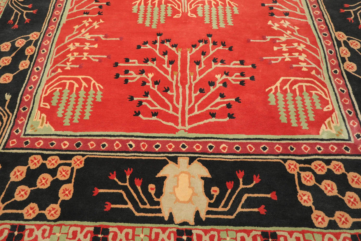 LoomBloom Multi Coral Hand Tufted Transitional Art & Crafts Wool Oriental Area Rug-2