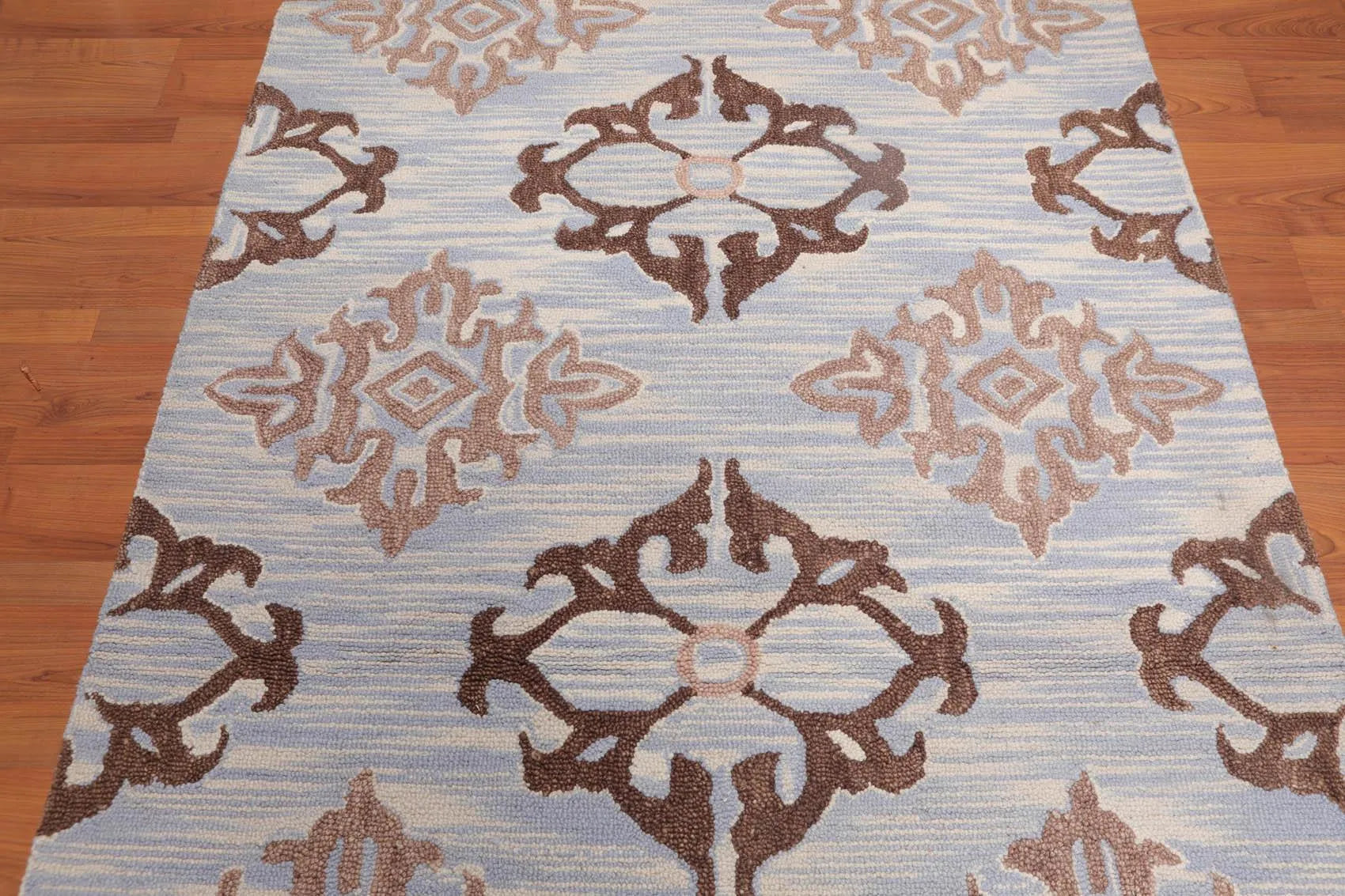 5' x 8' Handmade Loop Pile 100% Wool Traditional Oriental Area rug Beige-2
