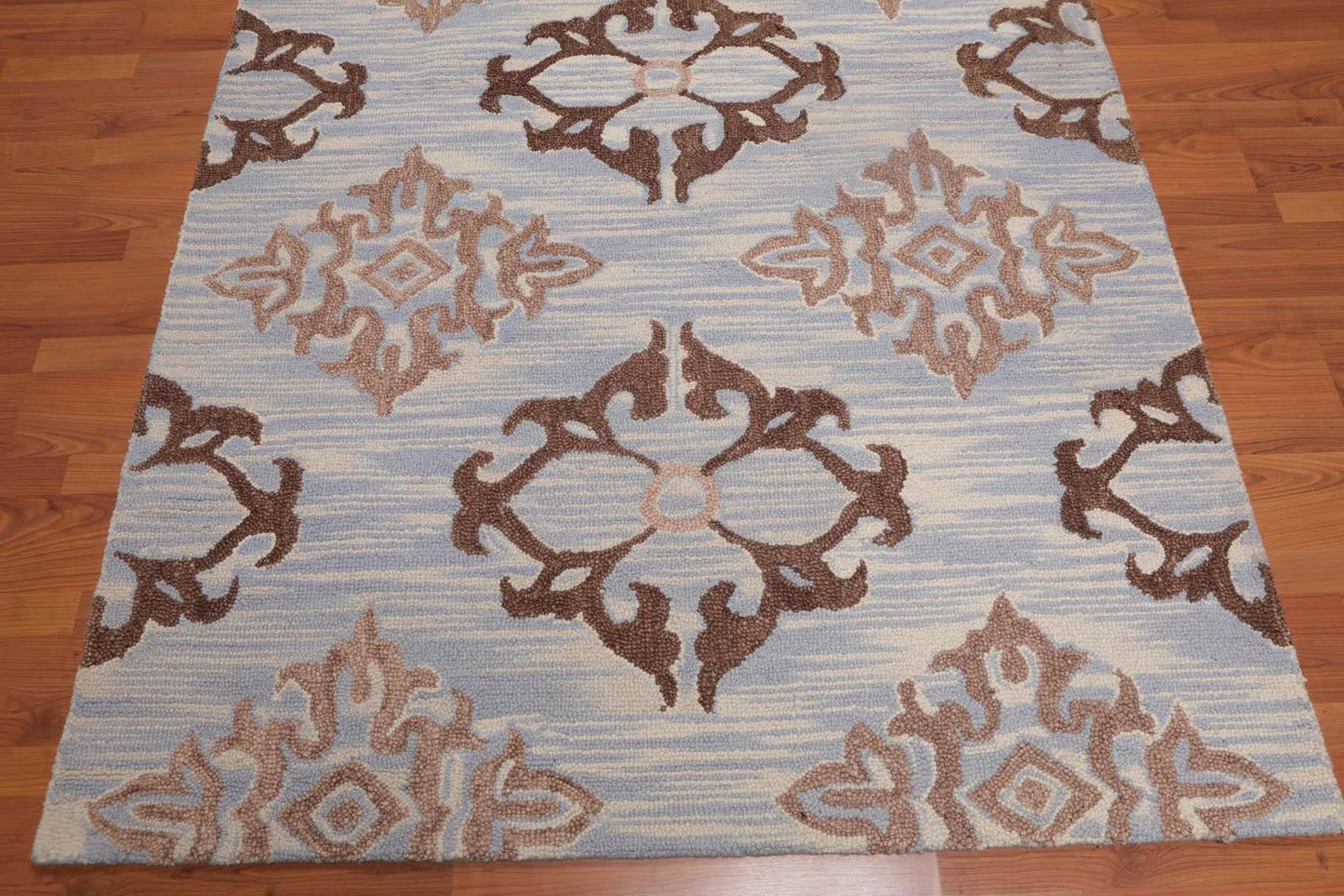 5' x 8' Handmade Loop Pile 100% Wool Traditional Oriental Area rug Beige-3