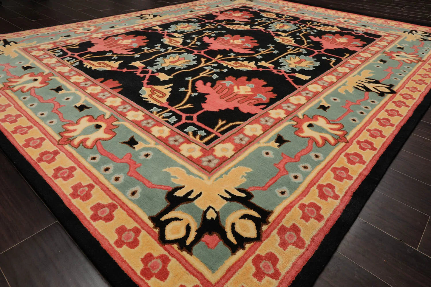 LoomBloom Multi Black Hand Tufted Transitional Art & Crafts Wool Oriental Area Rug-4