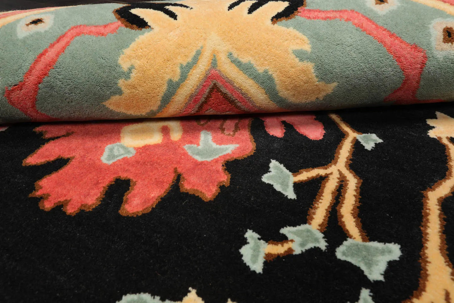 LoomBloom Multi Black Hand Tufted Transitional Art & Crafts Wool Oriental Area Rug-2