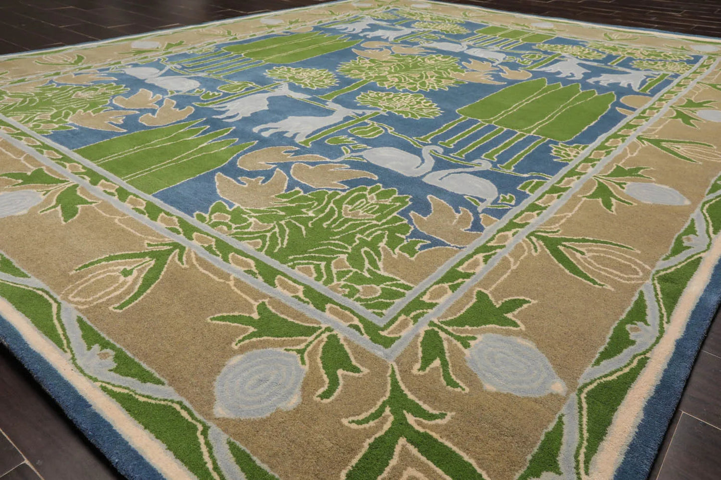 LoomBloom  Blue Hand Tufted Transitional Art & Crafts Wool Oriental Area Rug-4