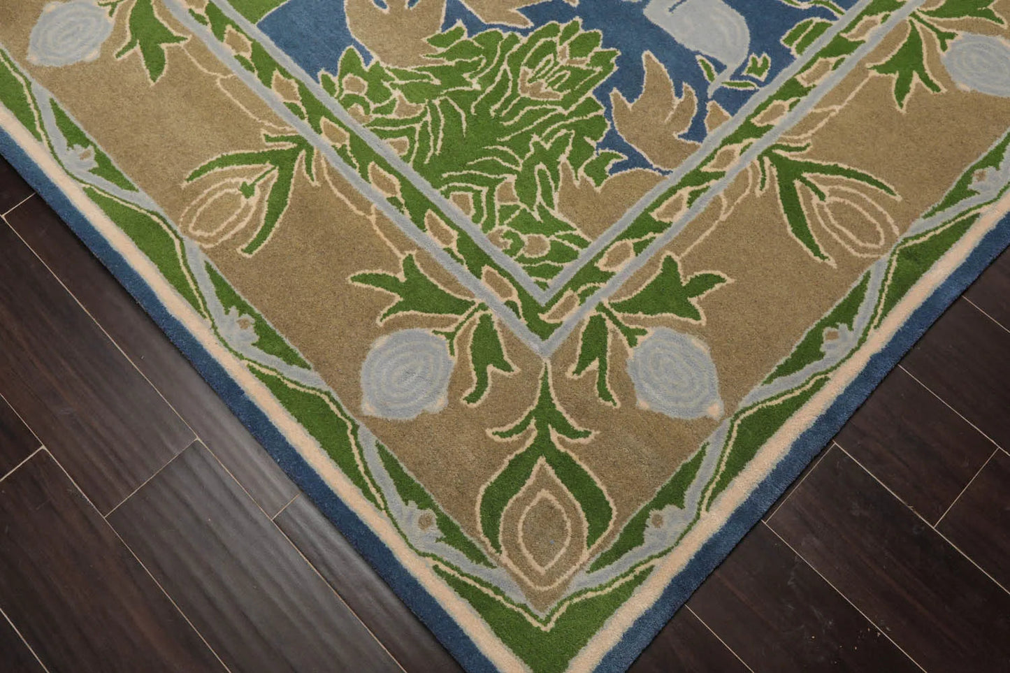 LoomBloom  Blue Hand Tufted Transitional Art & Crafts Wool Oriental Area Rug-3