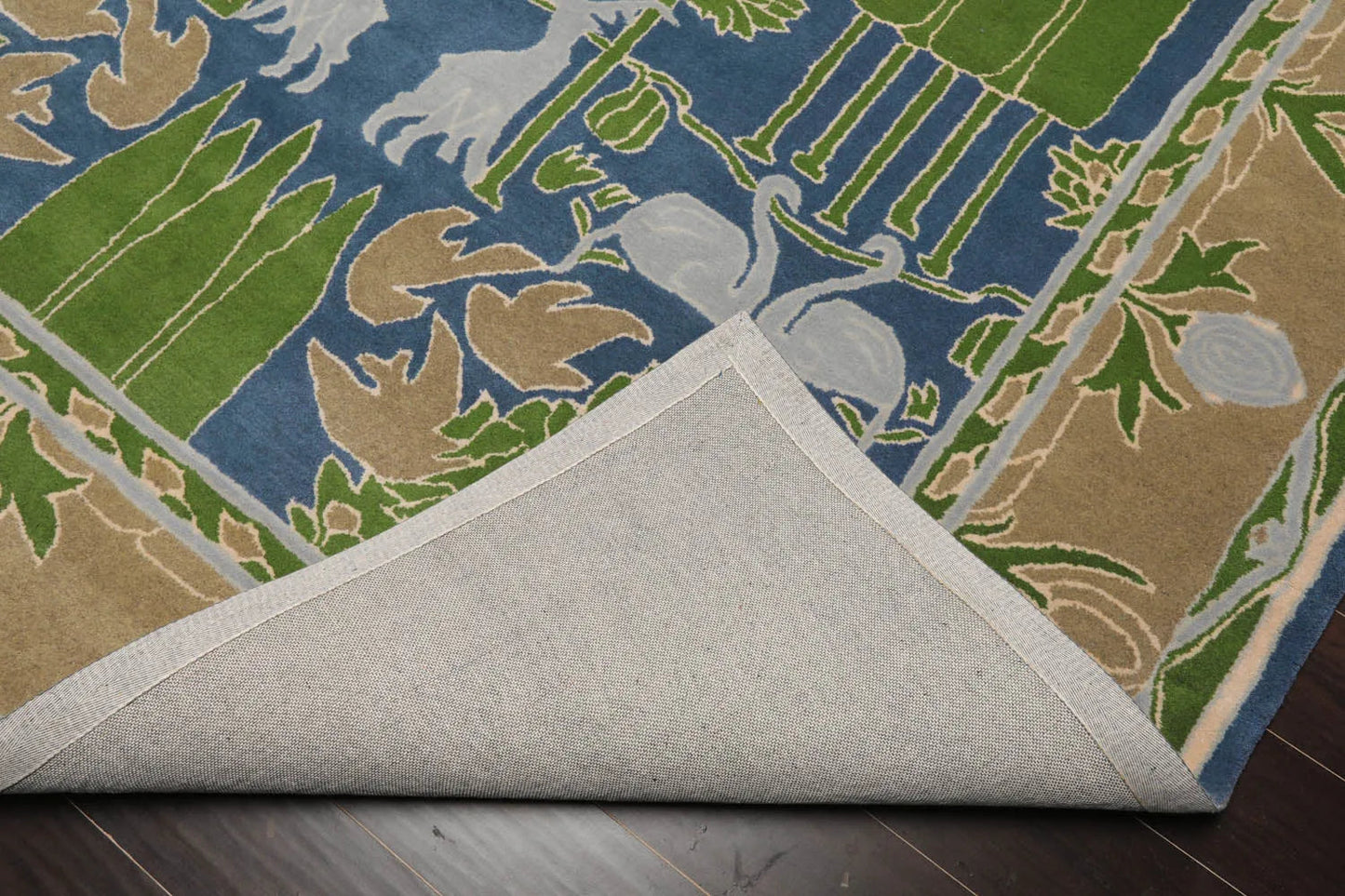 LoomBloom  Blue Hand Tufted Transitional Art & Crafts Wool Oriental Area Rug-2