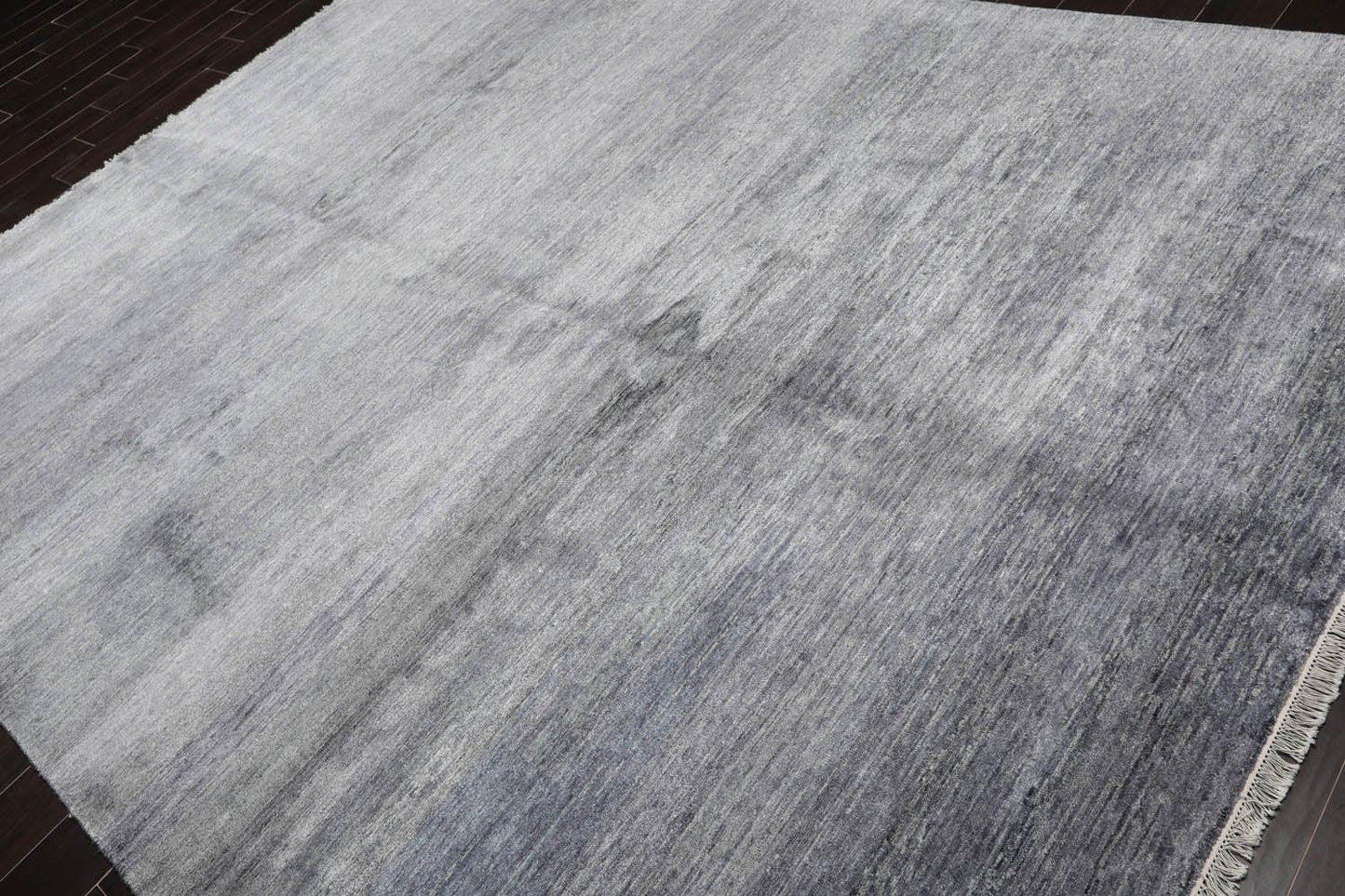7’11"x10’9" Hand Knotted 100% Bamboo Silk Modern Tibetan Oriental Area Rug Gray-2