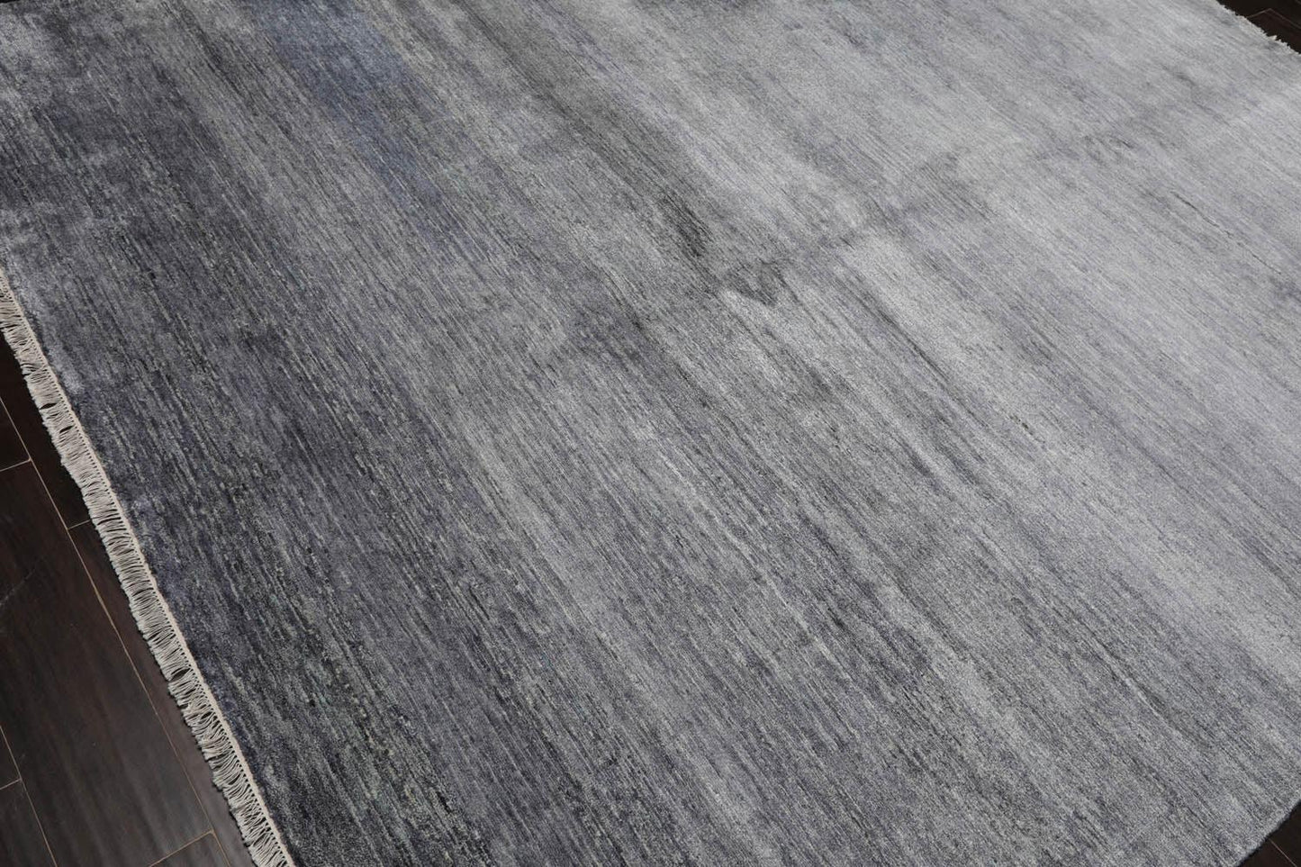 7’11"x10’9" Hand Knotted 100% Bamboo Silk Modern Tibetan Oriental Area Rug Gray-3