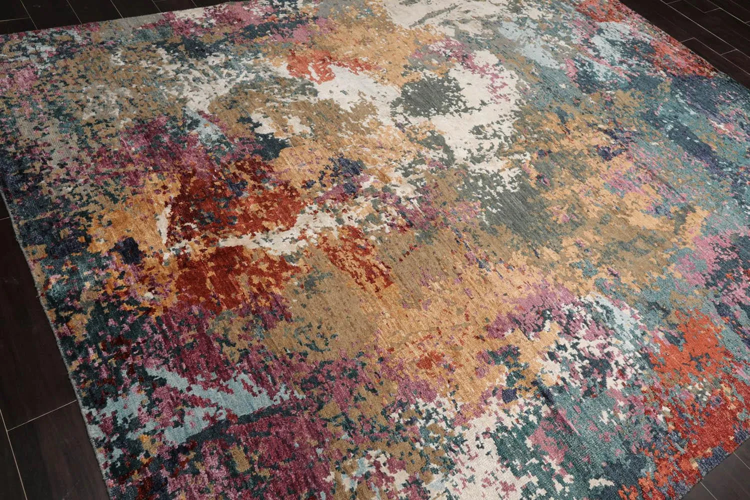 8’ x 10’ Hand Knotted Wool & Silk Tibetan Sherpa Oriental Area Rug Beige-3