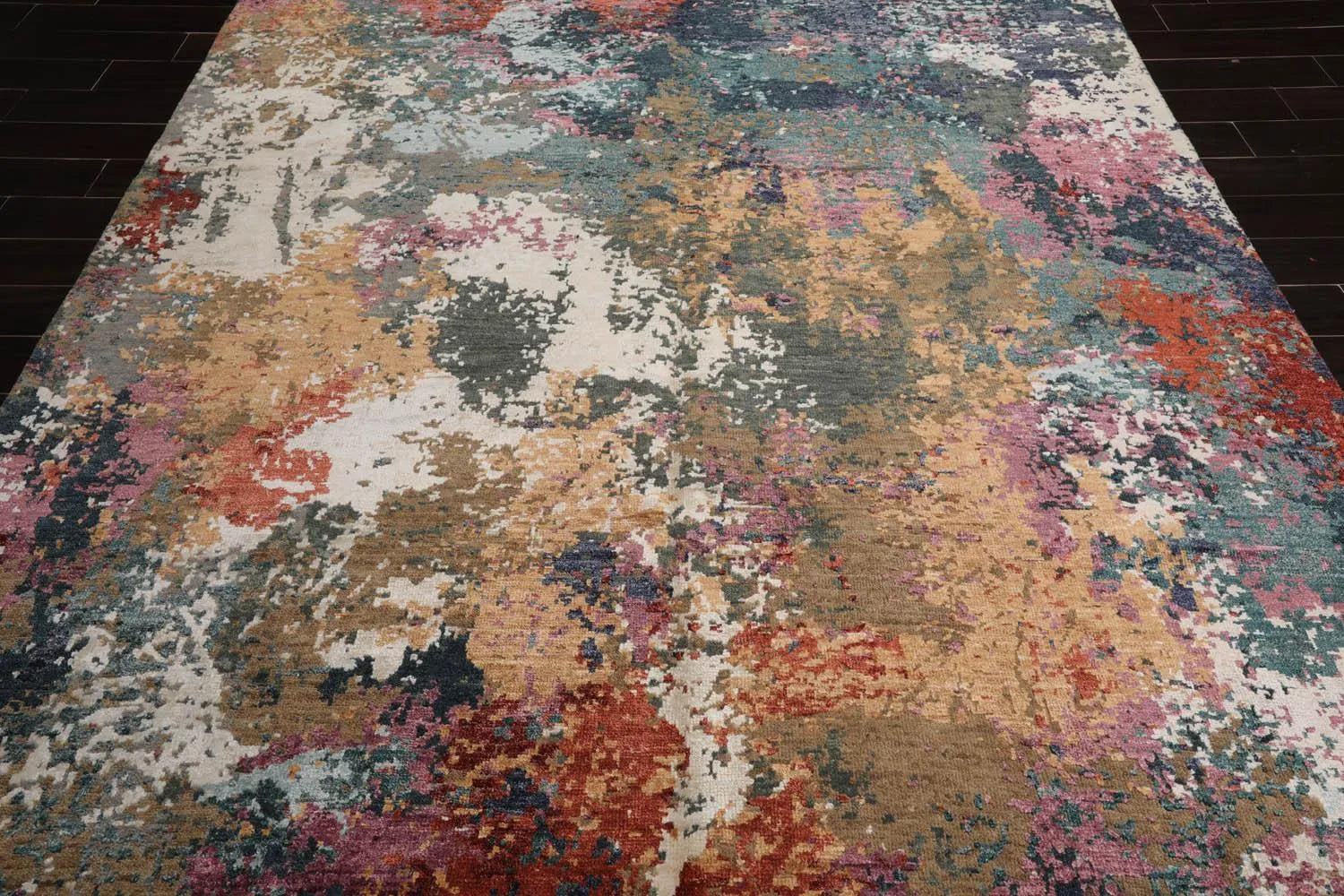 8’ x 10’ Hand Knotted Wool & Silk Tibetan Sherpa Oriental Area Rug Beige-4