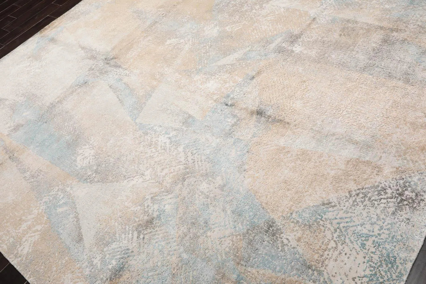 8’ x 10’ Hand Knotted Wool & Silk Tibetan Sherpa Oriental Area Rug Beige-2