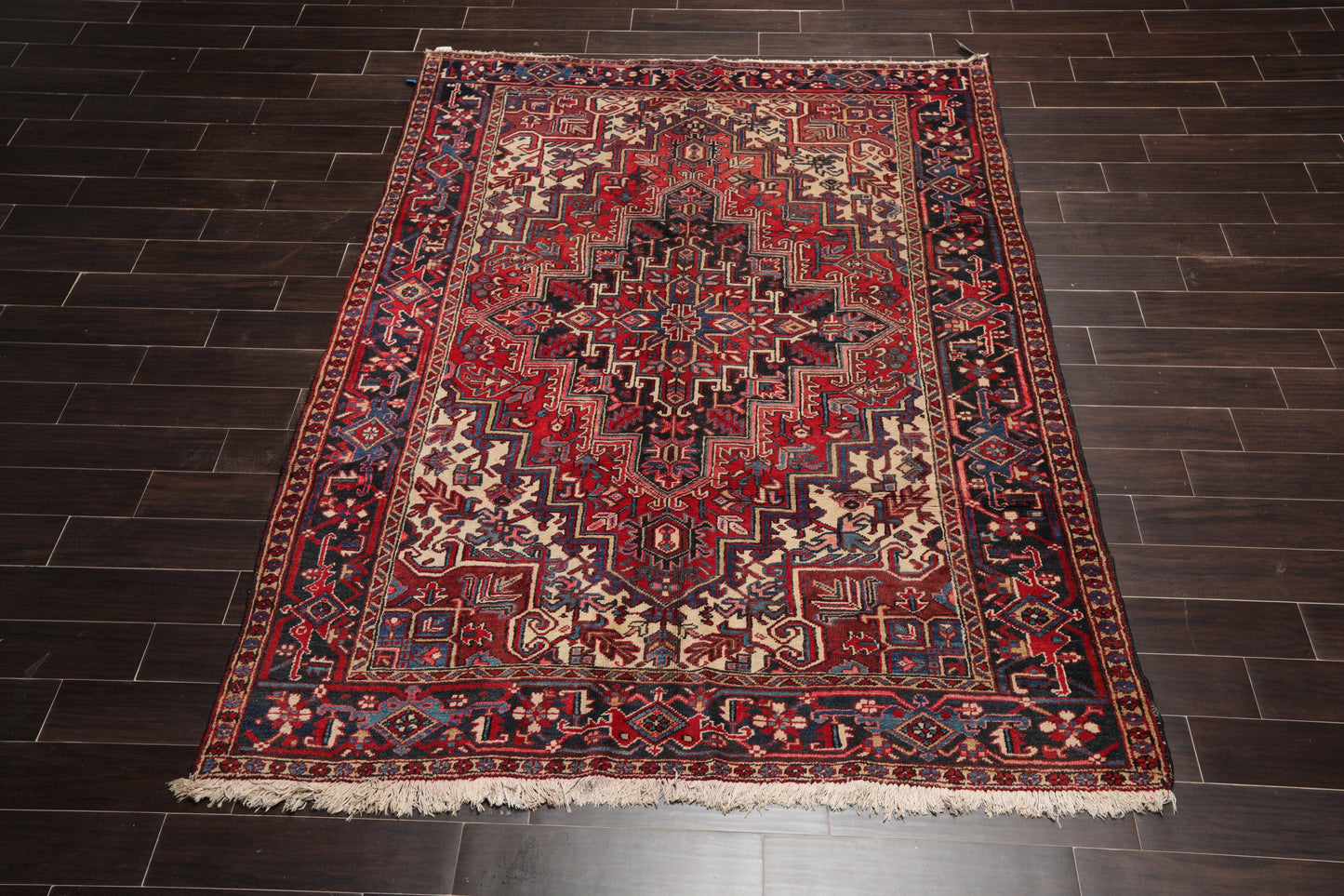 6'4" x 8'8" Hand Knotted Herizz 100% Wool Traditional Oriental Area Rug Rust-3