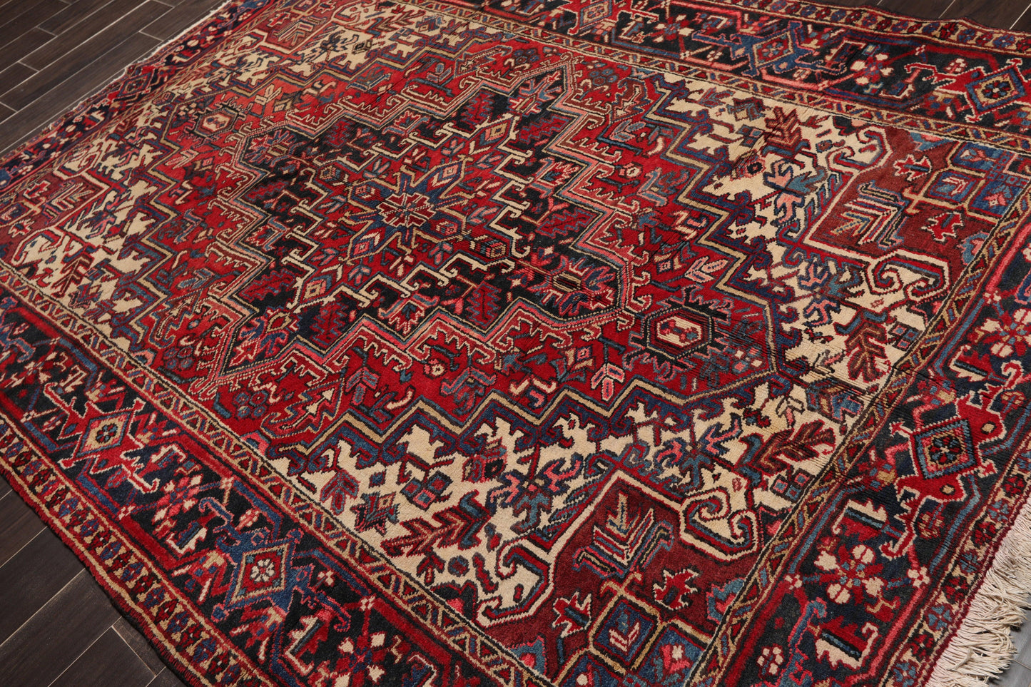 6'4" x 8'8" Hand Knotted Herizz 100% Wool Traditional Oriental Area Rug Rust-4