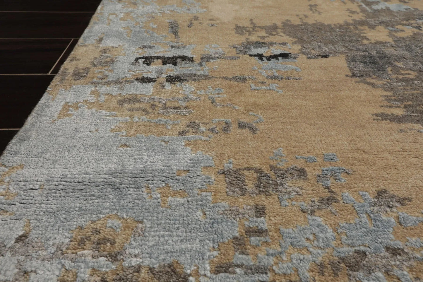 8x10 Beige Hand Knotted Modern Tibetan Abstract Wool Oriental Area Rug-3