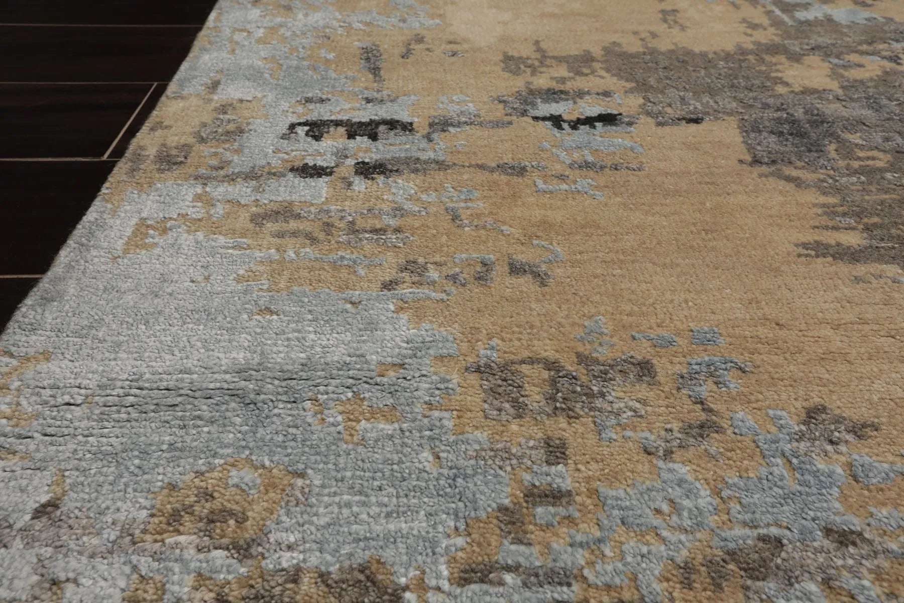 8x10 Beige Hand Knotted Modern Tibetan Abstract Wool Oriental Area Rug-3