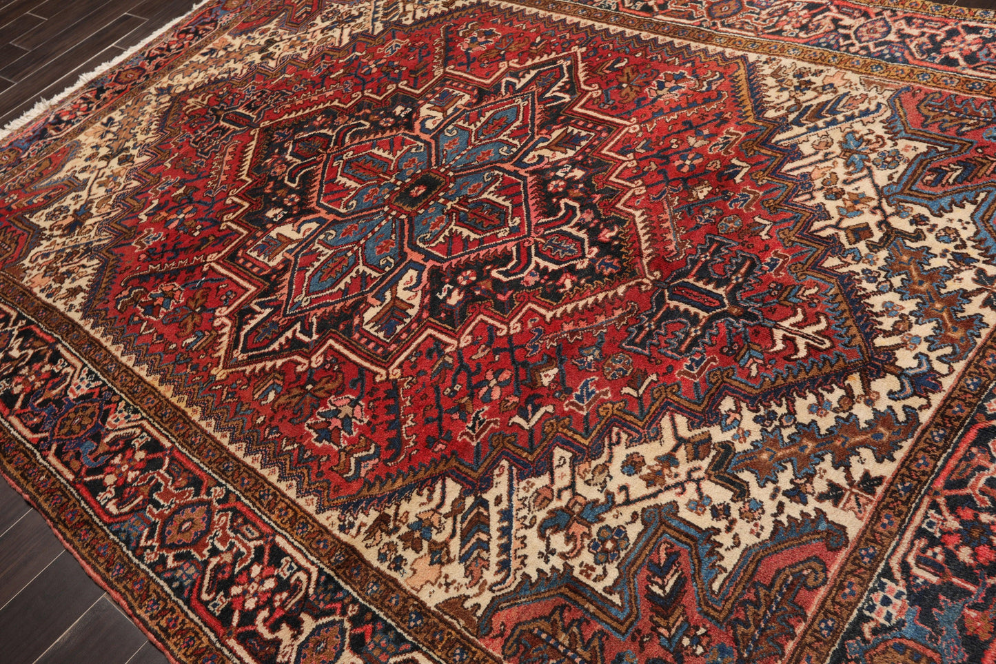 6'10" x 9'4" Hand Knotted Herizz 100% Wool Traditional Oriental Area Rug Rust-3