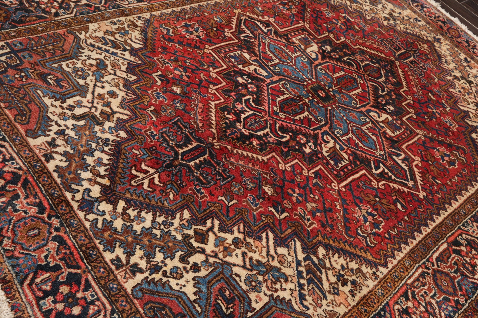 6'10" x 9'4" Hand Knotted Herizz 100% Wool Traditional Oriental Area Rug Rust-4
