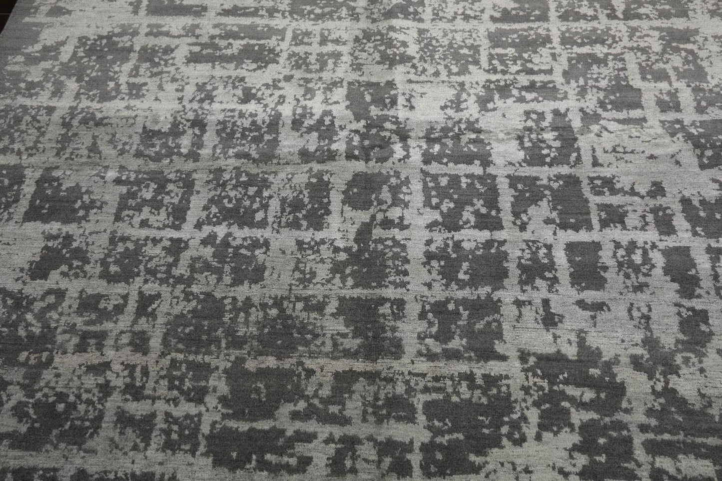 8’1" x 10’2"Hand Knotted Wool & Silk Tibetan Sherpa Oriental Area Rug Gray-4