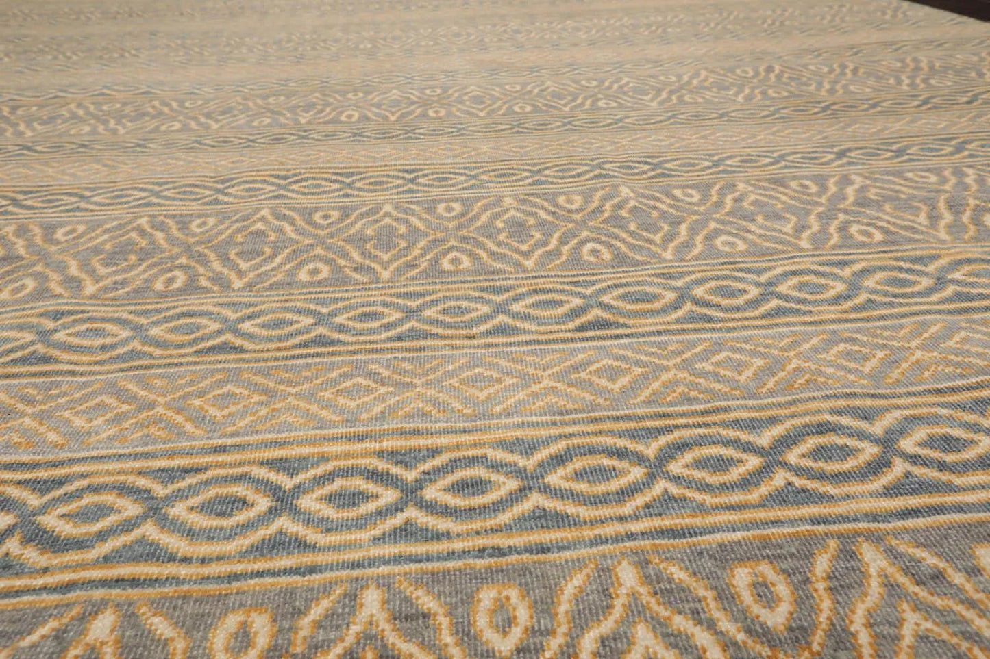 LoomBloom 8'x10' Beige Hand Knotted Contemporary Tibetan High End Designer 250 KPSI  Wool Oriental Area Rug-2