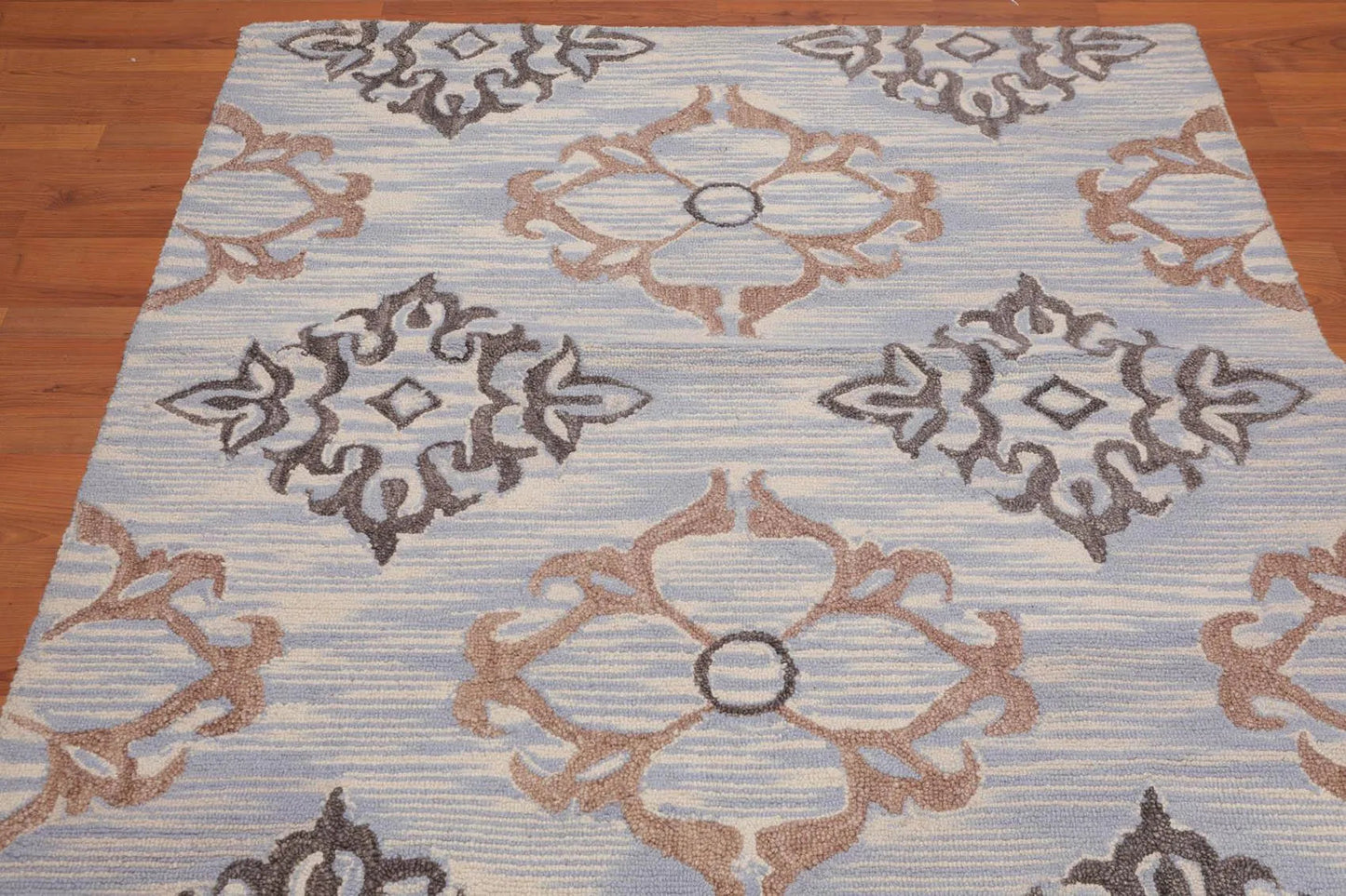 5' x 8' Handmade Loop & Cut Pile Wool Traditional Oriental Area rug Beige-2