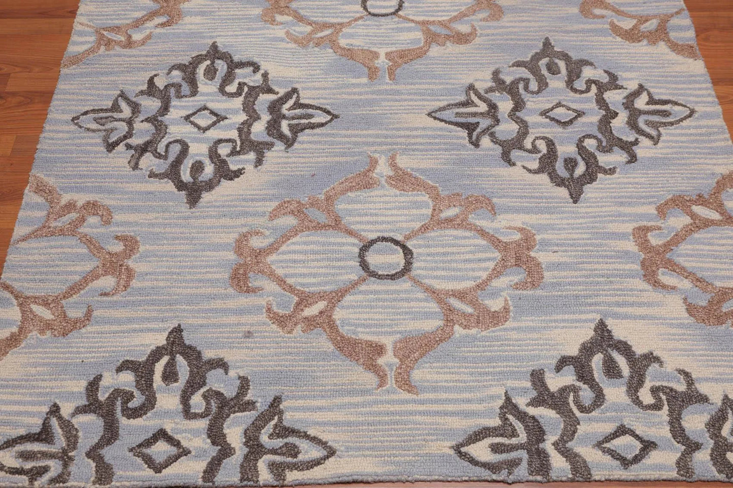 5' x 8' Handmade Loop & Cut Pile Wool Traditional Oriental Area rug Beige-3