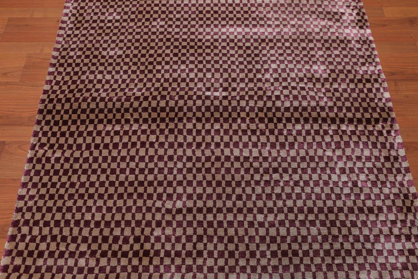 4’ x 6' Handmade Graphic Bamboo silk Traditional Oriental Area rug Purple-2
