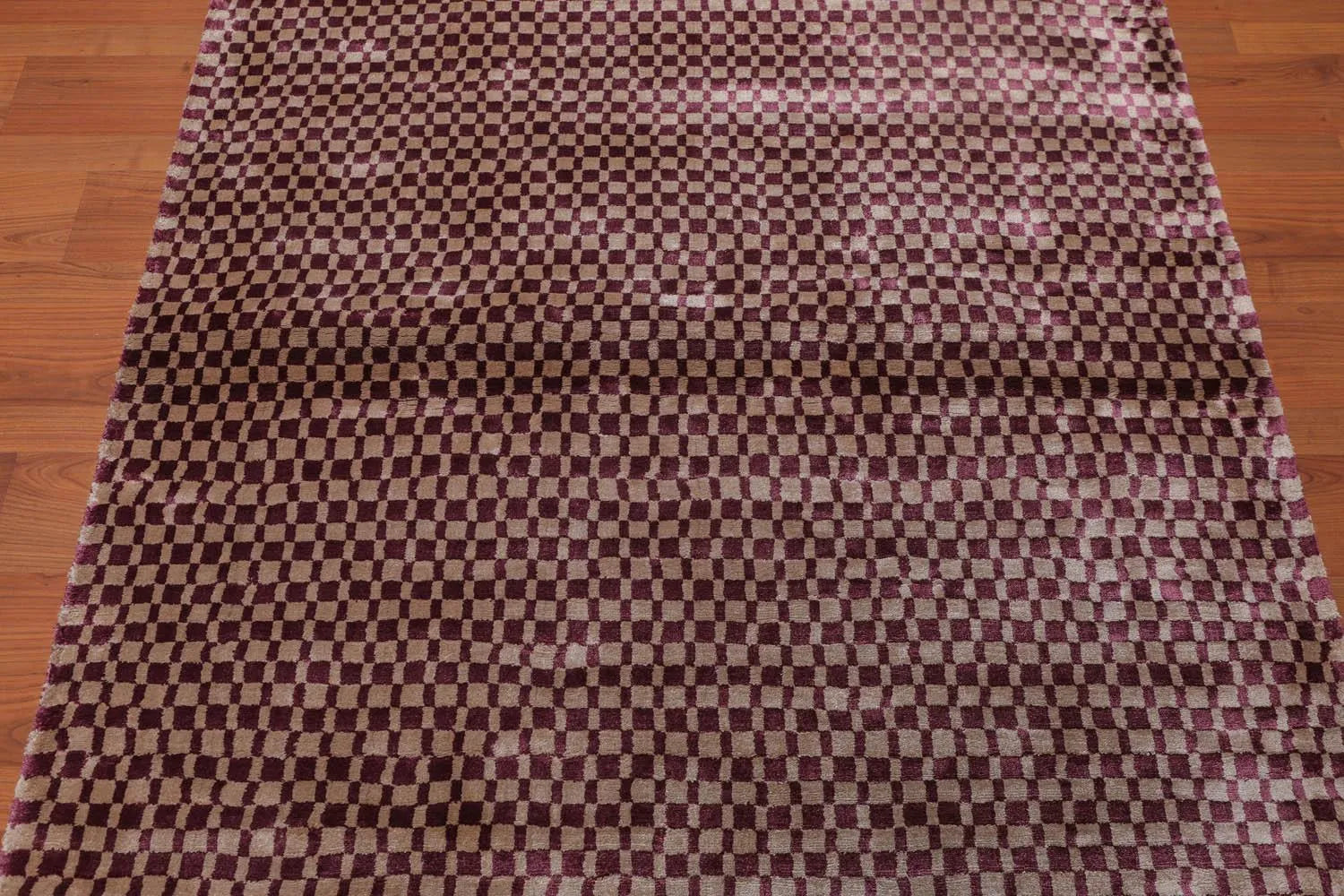 4’ x 6' Handmade Graphic Bamboo silk Traditional Oriental Area rug Purple-2