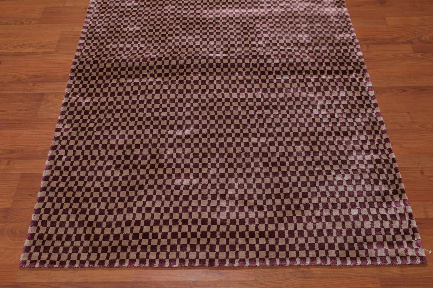 4’ x 6' Handmade Graphic Bamboo silk Traditional Oriental Area rug Purple-3