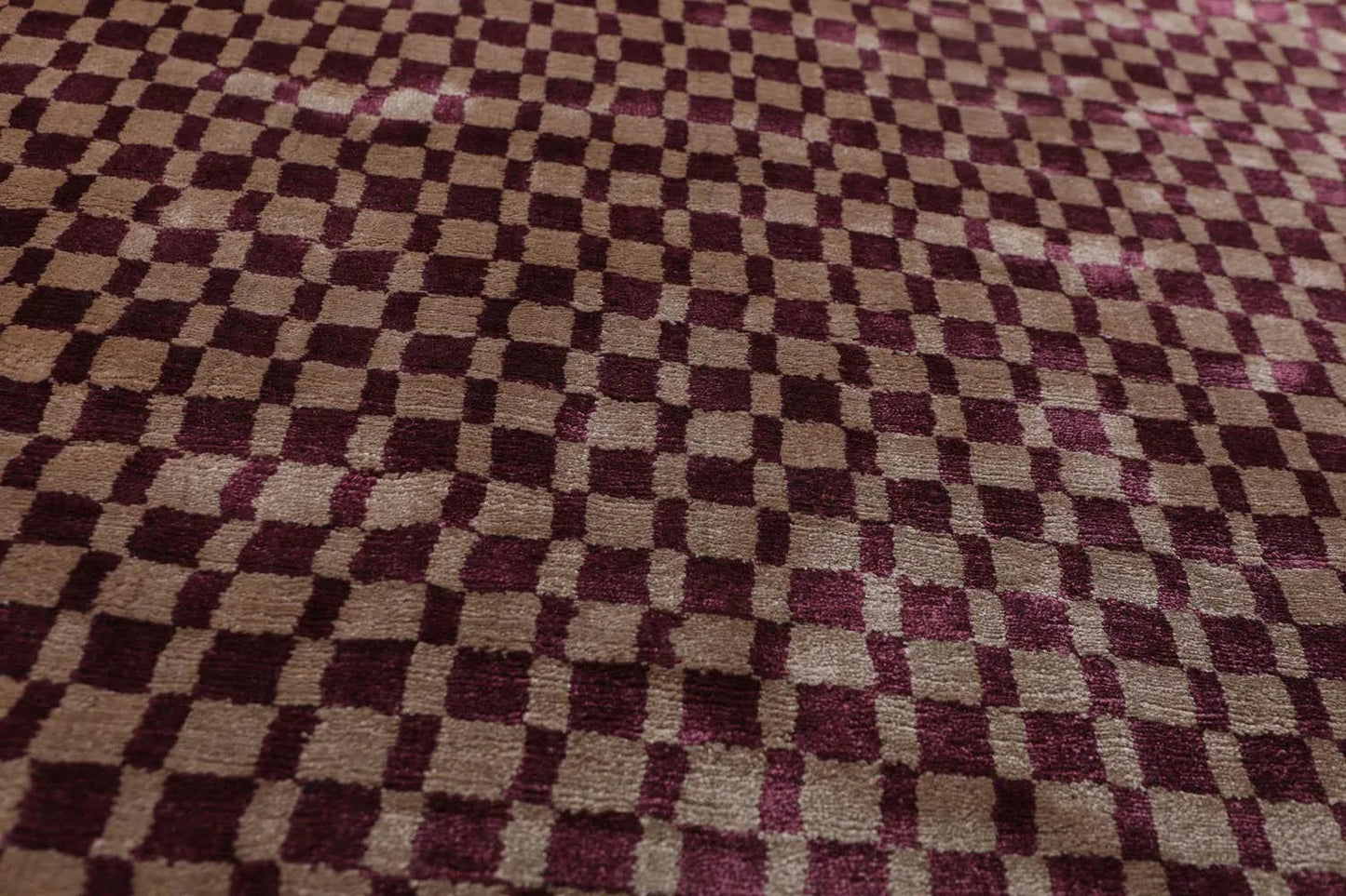 4’ x 6' Handmade Graphic Bamboo silk Traditional Oriental Area rug Purple-4