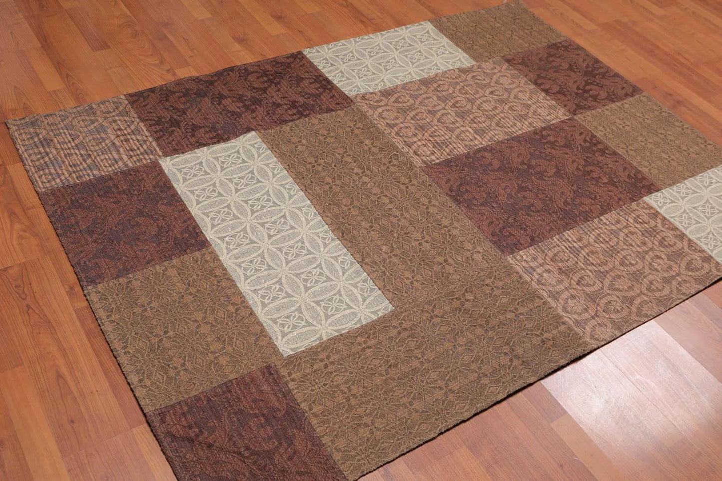 5'x7' Handmade Polypropylene  Oriental Area Rug Brown, Beige Color-1