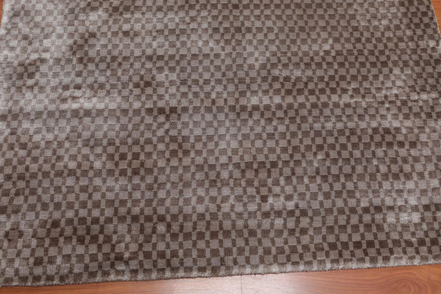 4’ x 6' Handmade Graphic 100% Bamboo silk Traditional Oriental Area rug Gray-3