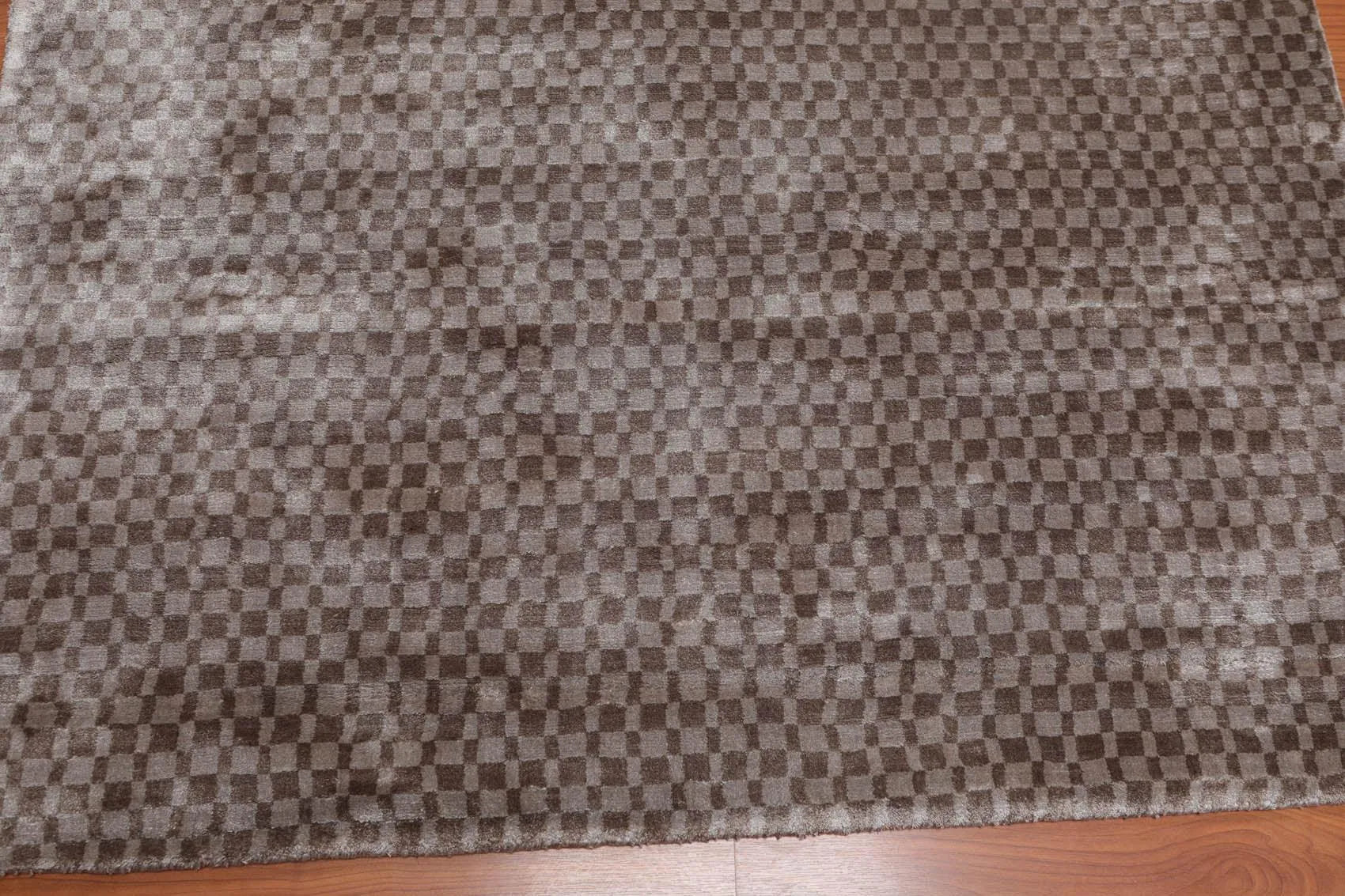 4’ x 6' Handmade Graphic 100% Bamboo silk Traditional Oriental Area rug Gray-3