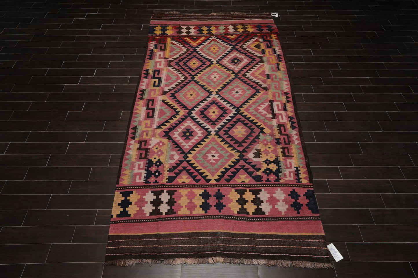6'2"x12' Rose Vintage Hand Woven 100% Wool Southwestern Turkish Kilim Oriental Area Rug-1