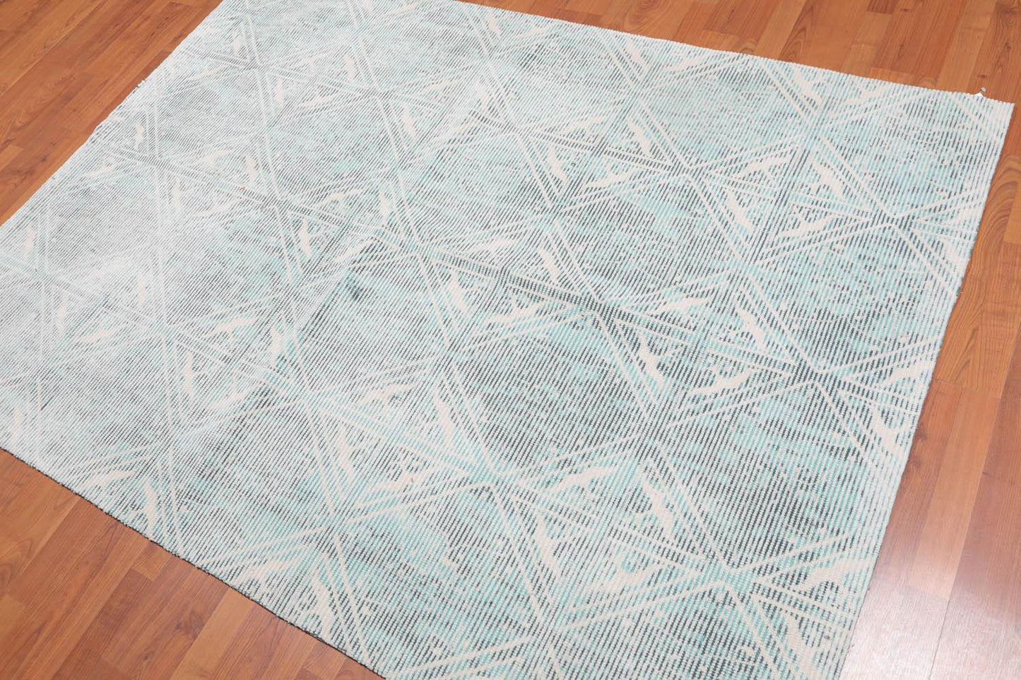 5' x 6’9" Handmade 100% Wool Area rug Modern Ivory-0