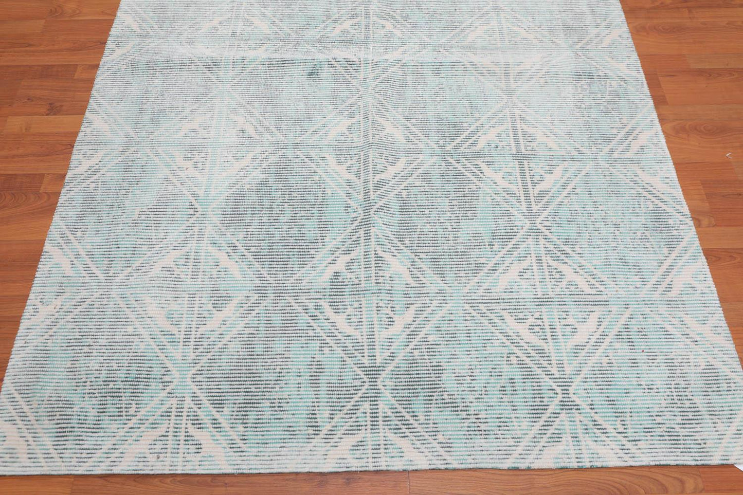 5' x 6’9" Handmade 100% Wool Area rug Modern Ivory-3