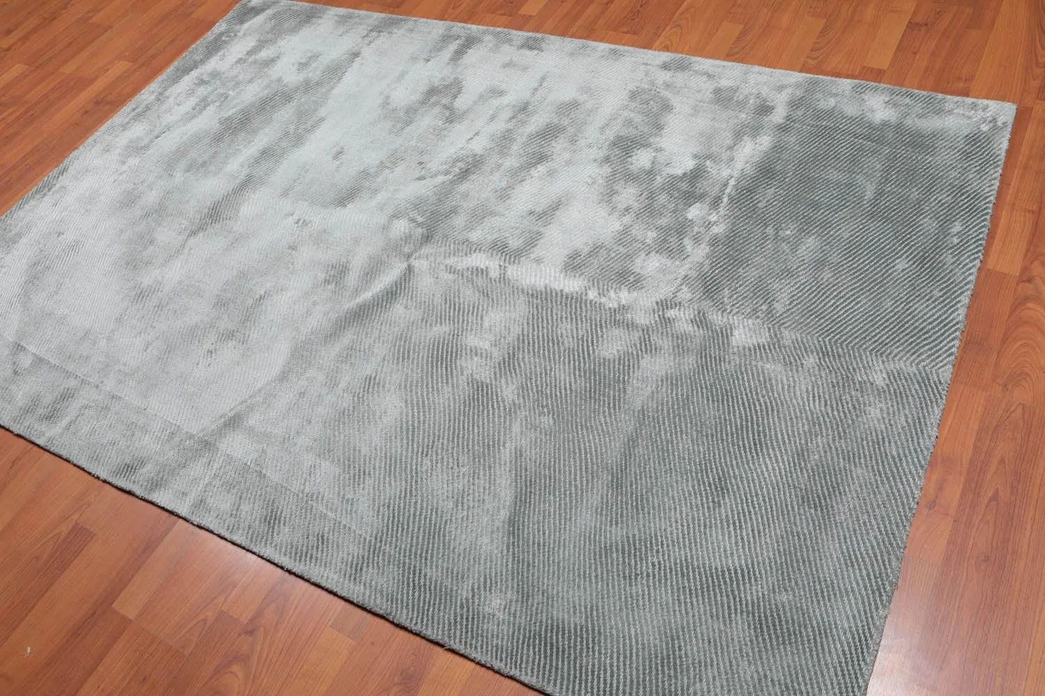 5' x 7' Handmade Loop & Cut Pile 100% Bamboo silk Moden Area rug Aqua-0
