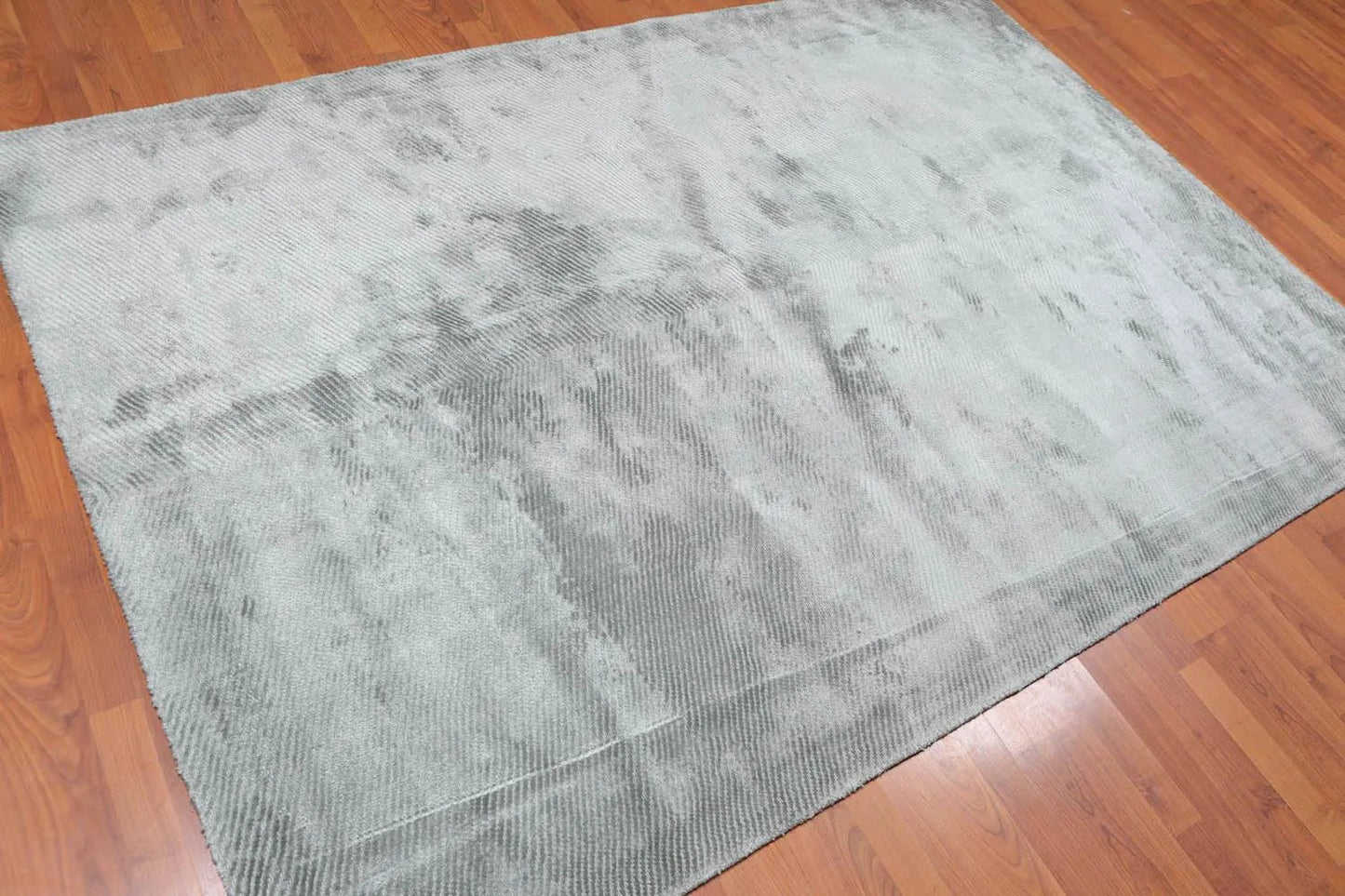 5' x 7' Handmade Loop & Cut Pile 100% Bamboo silk Moden Area rug Aqua-1
