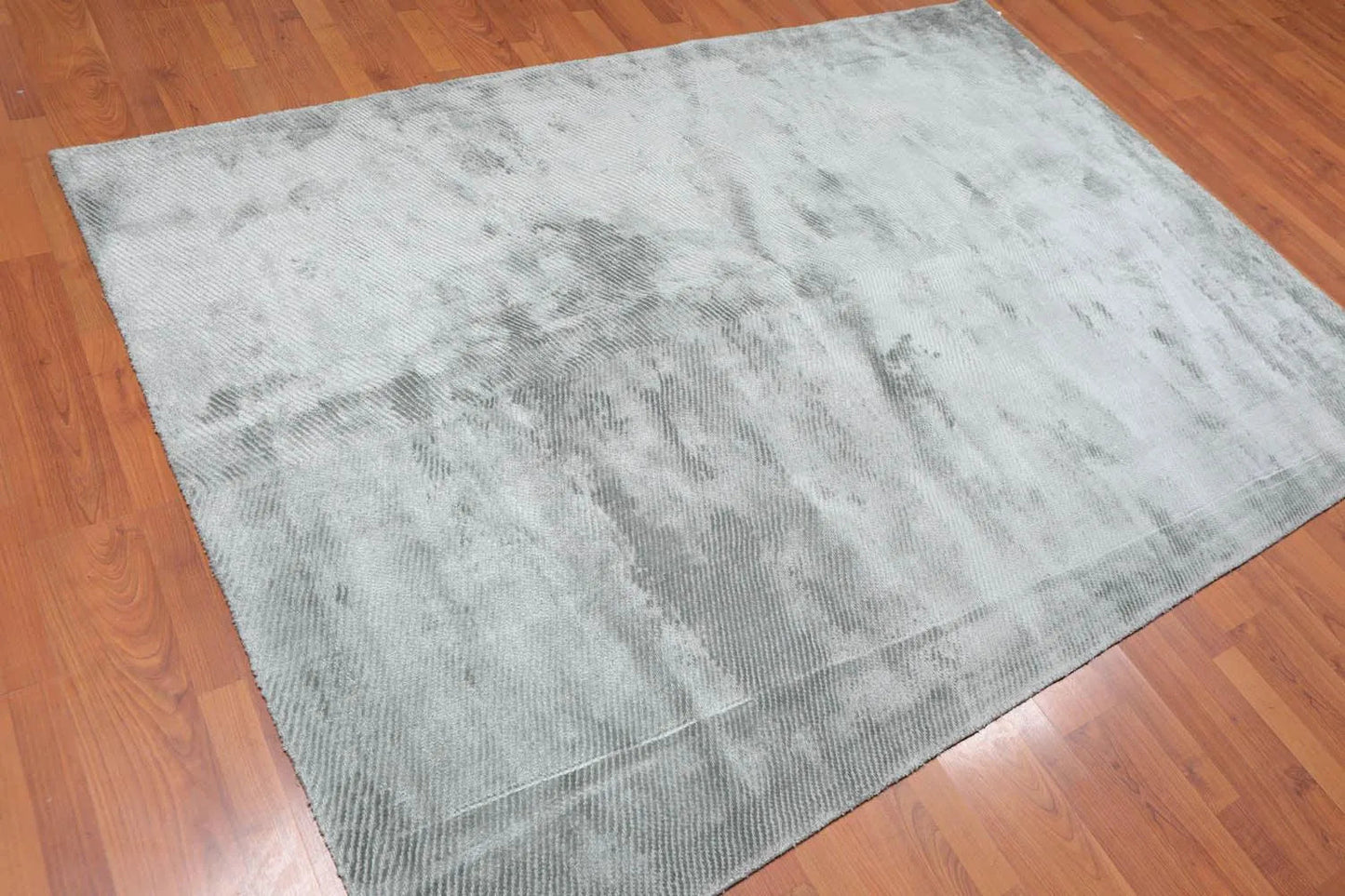 5' x 7' Handmade Loop & Cut Pile 100% Bamboo silk Moden Area rug Aqua-2