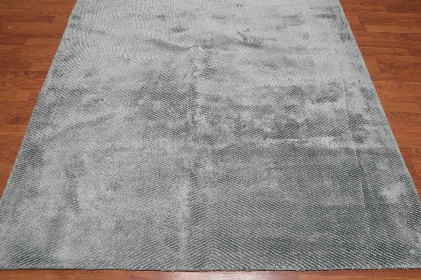 5' x 7' Handmade Loop & Cut Pile 100% Bamboo silk Moden Area rug Aqua-4