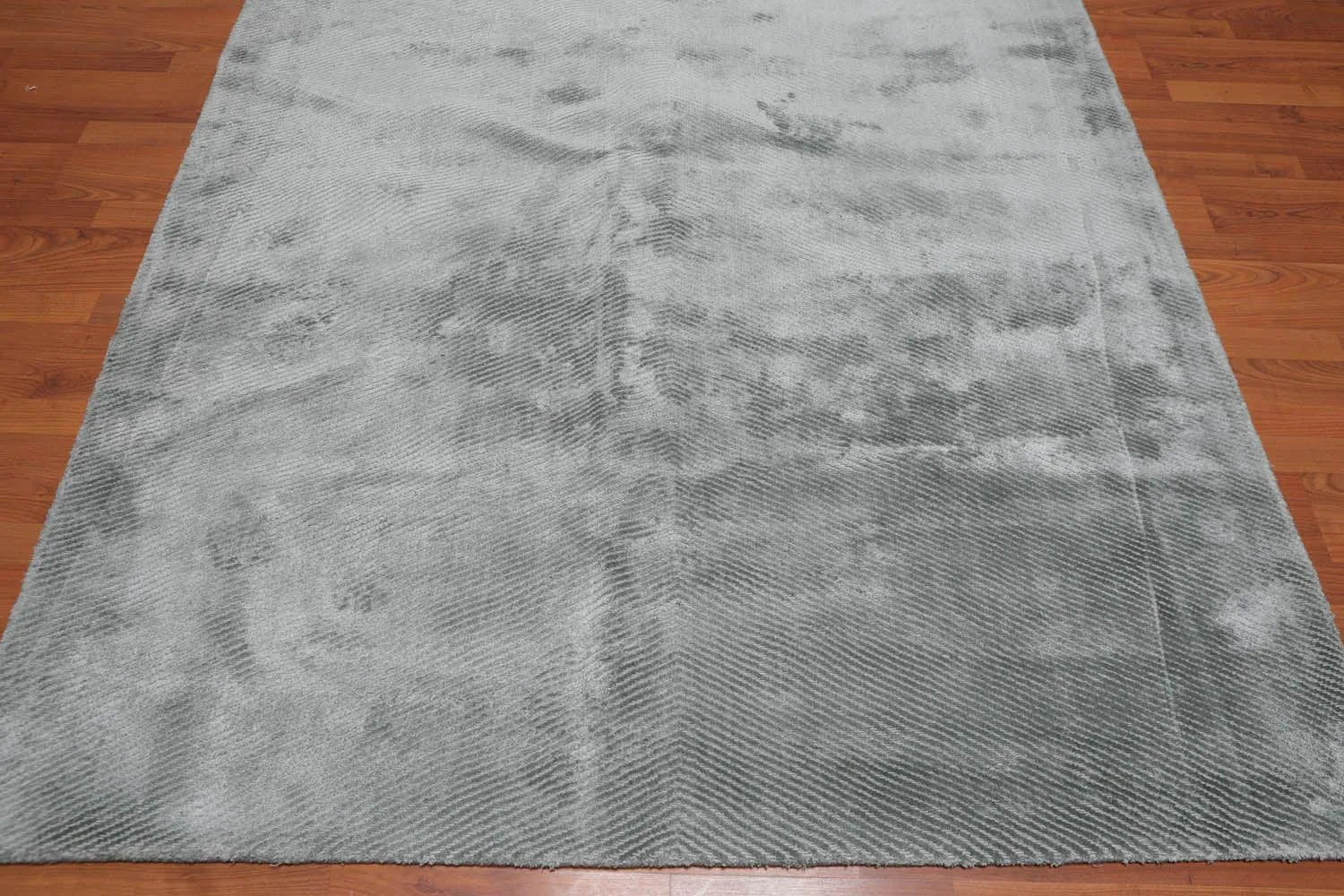 5' x 7' Handmade Loop & Cut Pile 100% Bamboo silk Moden Area rug Aqua-4
