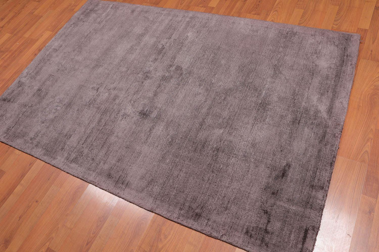 4'6x6'10" Handmade Viscose  Loop N Cut Textured Pile Oriental Area Rug Brown Color-0