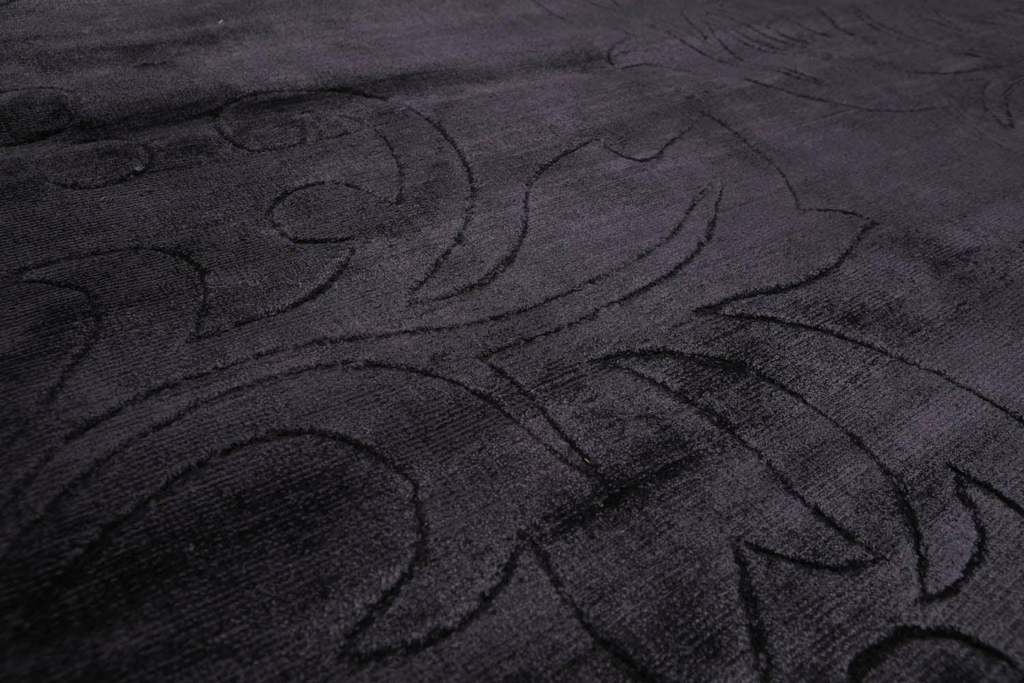 4'6" x 6’10" Handmade 100% Bamboo silk Area rug Modern Charcoal-4